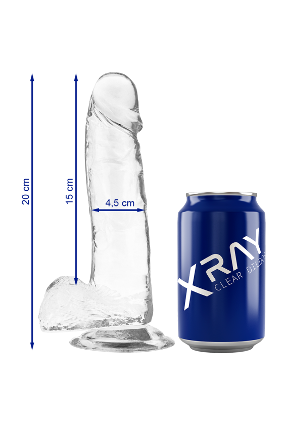 X RAY - CLEAR DILDO REALISTA TRANSPARENTE 20 CM X 4.5 CM