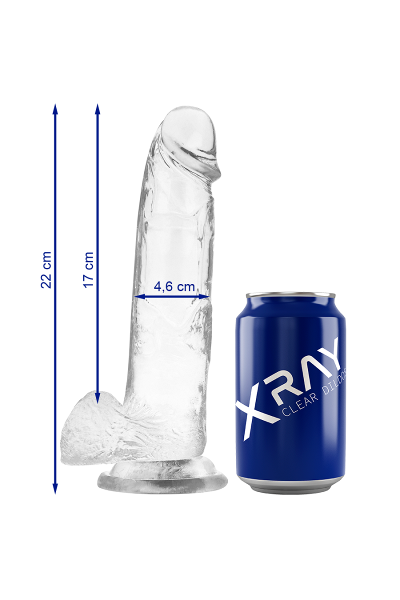 X RAY - CLEAR DILDO REALISTA TRANSPARENTE 22 CM X 4.6 CM