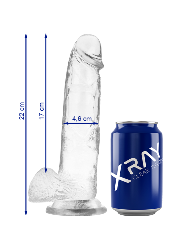 X RAY - CLEAR DILDO REALISTA TRANSPARENTE 22 CM X 4.6 CM