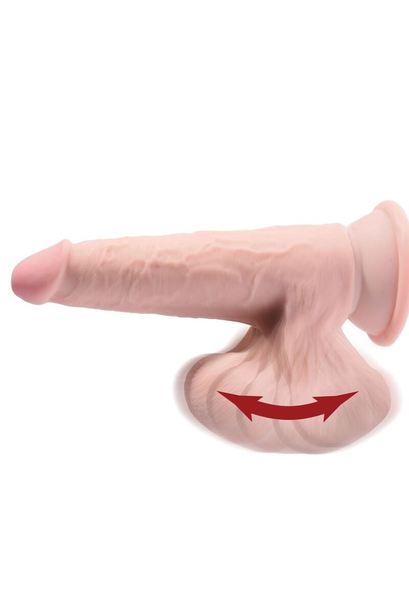 KING COCK - PLUS 3D DILDO SWINGING BALLS 24.5 CM NATURAL