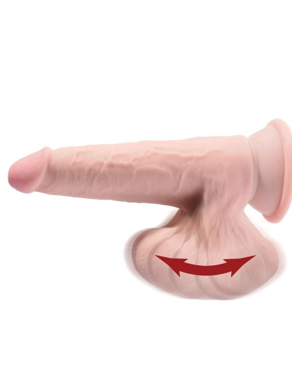 KING COCK - PLUS 3D DILDO SWINGING BALLS 24.5 CM NATURAL