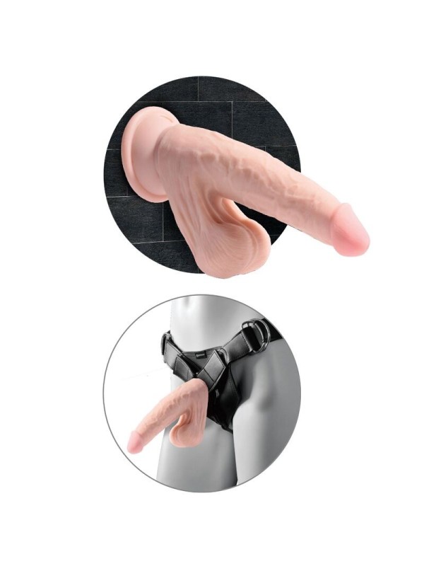 KING COCK - PLUS 3D DILDO SWINGING BALLS 24.5 CM NATURAL