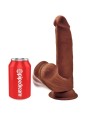 KING COCK - PLUS 3D DILDO SWINGING BALLS 24.5 CM MARRON