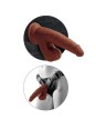 KING COCK - PLUS 3D DILDO SWINGING BALLS 24.5 CM MARRON