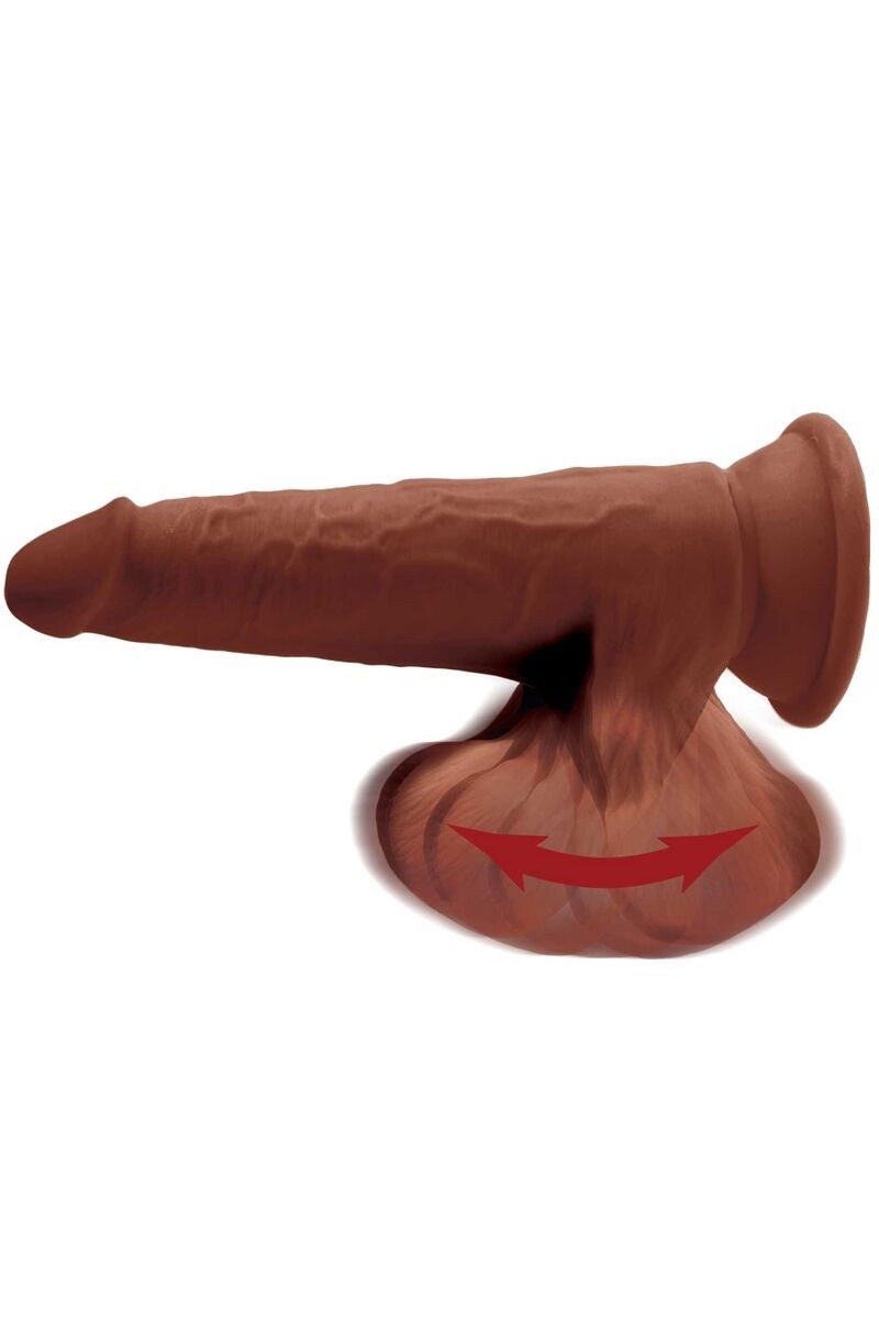 KING COCK - PLUS 3D DILDO SWINGING BALLS 24.5 CM MARRON