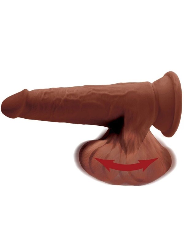 KING COCK - PLUS 3D DILDO SWINGING BALLS 24.5 CM MARRON