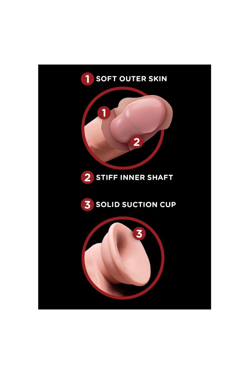 KING COCK - PLUS 3D DILDO SWINGING BALLS 24.5 CM MARRON