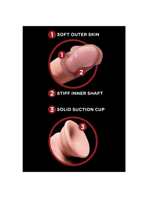 KING COCK - PLUS 3D DILDO SWINGING BALLS 24.5 CM MARRON