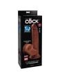 KING COCK - PLUS 3D DILDO SWINGING BALLS 24.5 CM MARRON