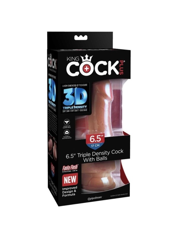 KING COCK - PLUS 3D DILDO CON TESTICULOS 17 CM