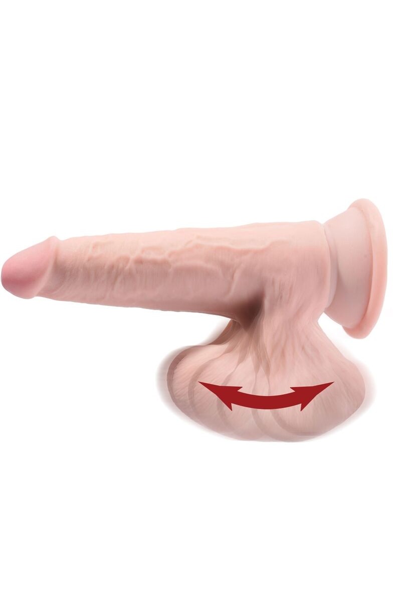 KING COCK - PLUS 3D DILDO SWINGING BALLS 15.2 CM NATURAL