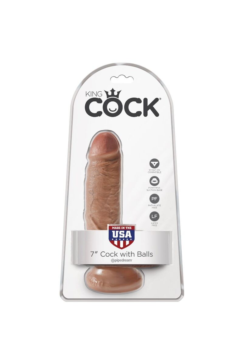 KING COCK - PENE REALISTICO CON TESTICULOS 13.2 CM CARAMELO