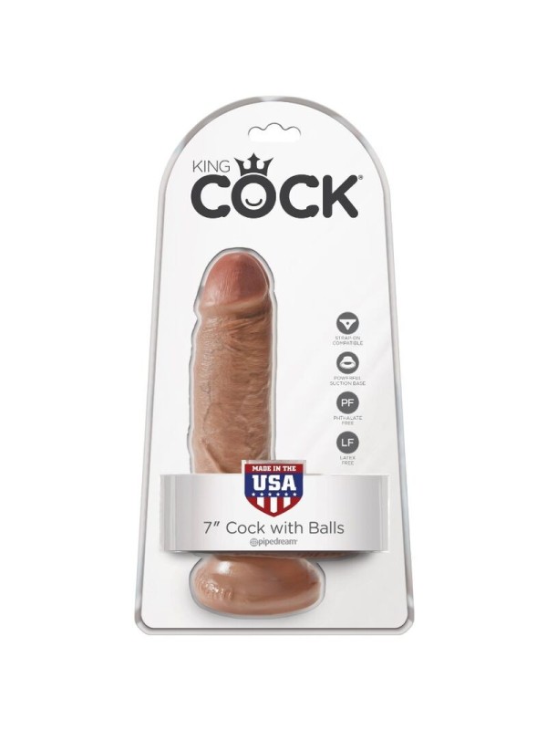 KING COCK - PENE REALISTICO CON TESTICULOS 13.2 CM CARAMELO