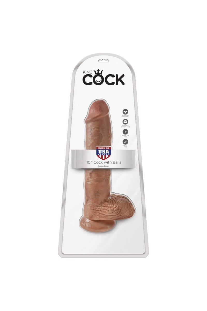 KING COCK - PENE REALISTICO CON TESTICULOS 19.8 CM CARAMELO