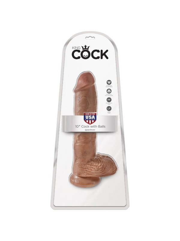 KING COCK - PENE REALISTICO CON TESTICULOS 19.8 CM CARAMELO