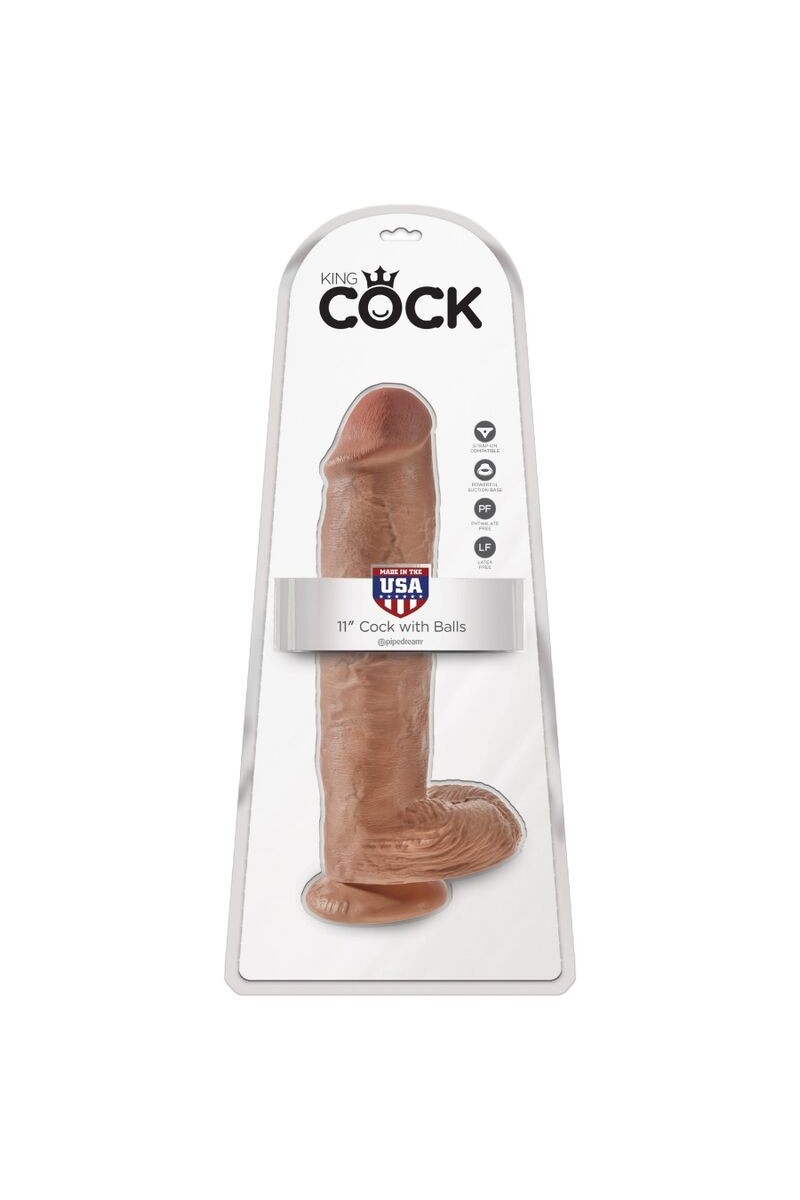 KING COCK - PENE REALISTICO CON TESTICULOS 22.6 CM CARAMELO