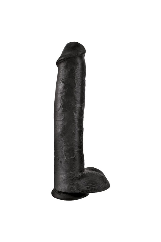 KING COCK - PENE REALISTICO CON TESTICULOS 34.2 CM NEGRO
