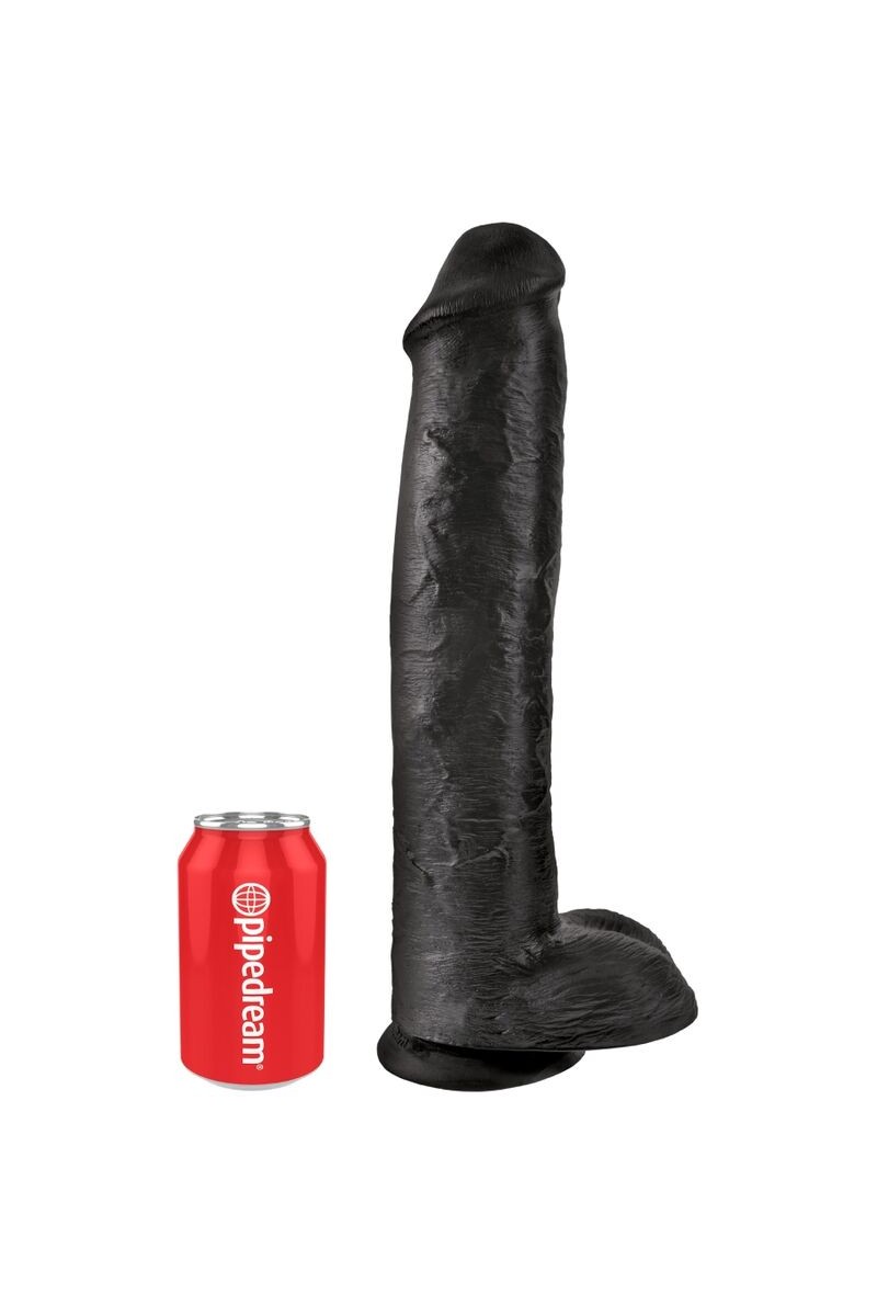 KING COCK - PENE REALISTICO CON TESTICULOS 34.2 CM NEGRO