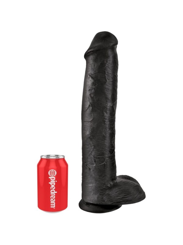 KING COCK - PENE REALISTICO CON TESTICULOS 34.2 CM NEGRO