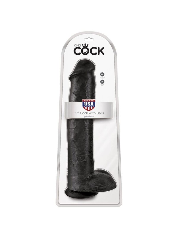 KING COCK - PENE REALISTICO CON TESTICULOS 34.2 CM NEGRO