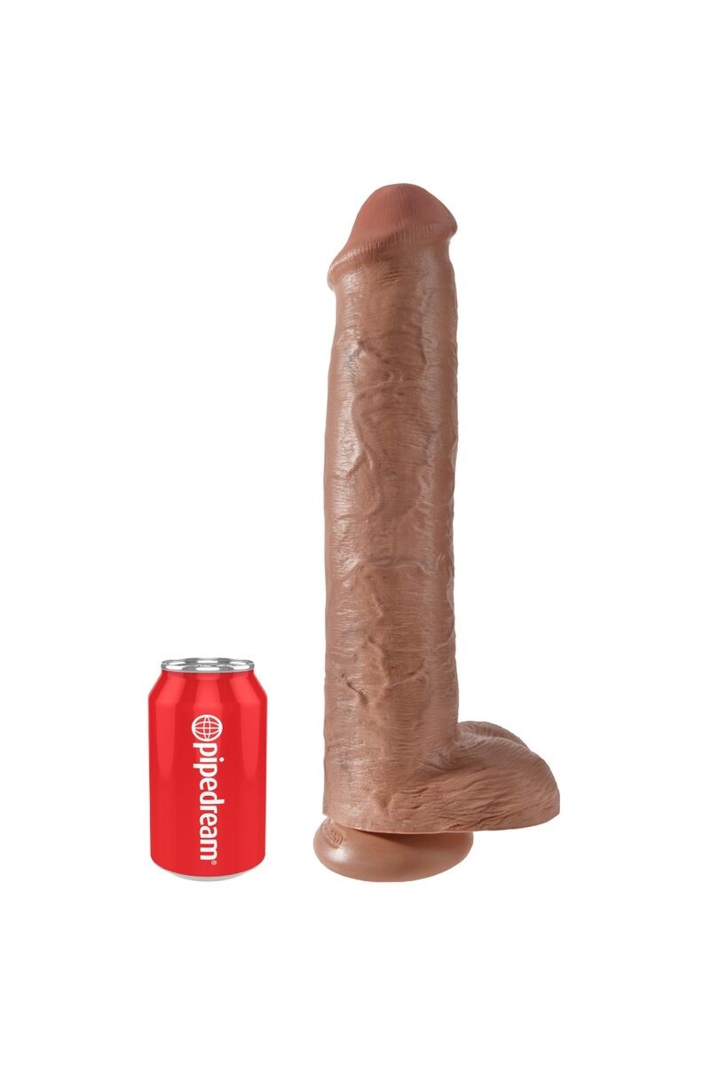 KING COCK - PENE REALISTICO CON TESTICULOS 34.2 CM CARAMELO