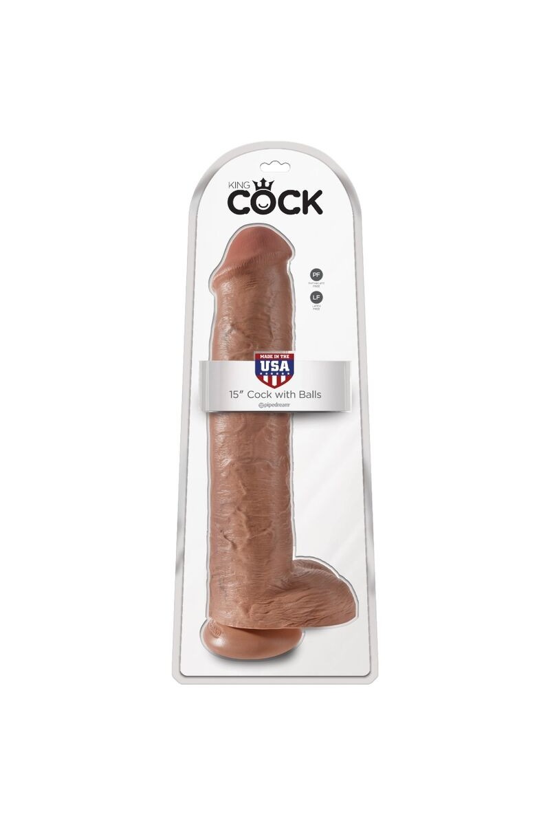 KING COCK - PENE REALISTICO CON TESTICULOS 34.2 CM CARAMELO