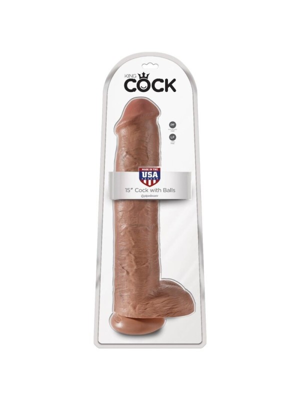 KING COCK - PENE REALISTICO CON TESTICULOS 34.2 CM CARAMELO