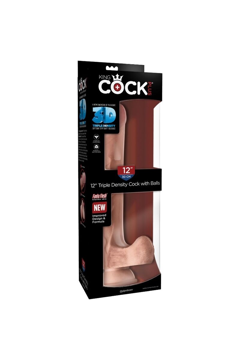 KING COCK - PENE REALISTICO 3D CON TESTICULOS 24.8 CM NATURAL