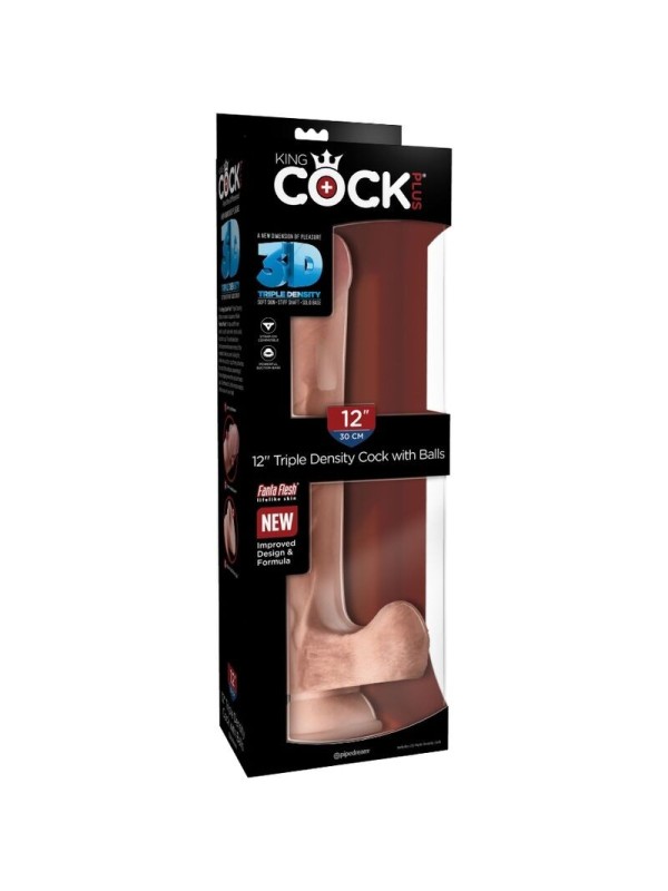 KING COCK - PENE REALISTICO 3D CON TESTICULOS 24.8 CM NATURAL