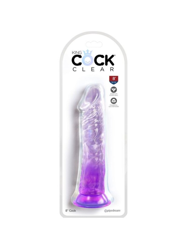 KING COCK - CLEAR PENE REALISTICO 19.7 CM MORADO