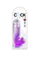 KING COCK - CLEAR PENE REALISTICO CON TESTICULOS 13.5 CM MORADO