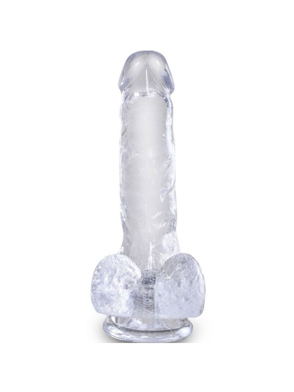 KING COCK - CLEAR PENE REALISTICO CON TESTICULOS 13.5 CM TRANSPARENTE