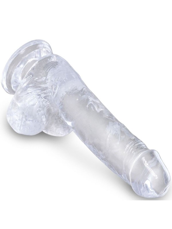 KING COCK - CLEAR PENE REALISTICO CON TESTICULOS 13.5 CM TRANSPARENTE