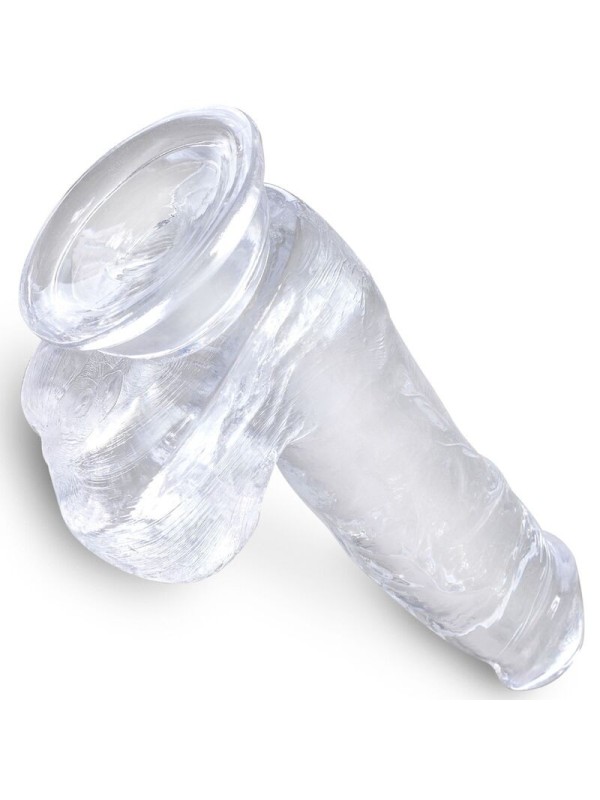 KING COCK - CLEAR PENE REALISTICO CON TESTICULOS 13.5 CM TRANSPARENTE