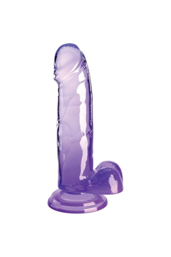 KING COCK - CLEAR PENE REALISTICO CON TESTICULOS 15.2 CM MORADO