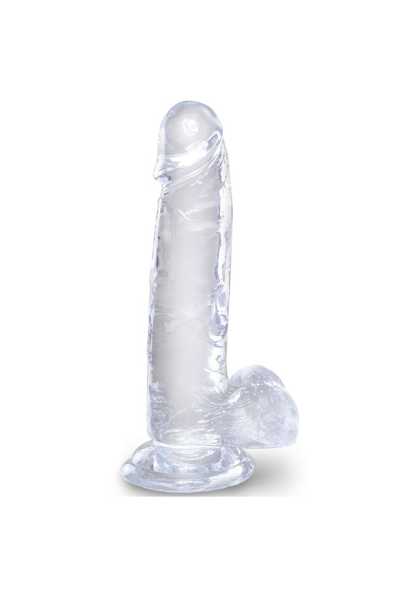 KING COCK - CLEAR PENE REALISTICO CON TESTICULOS 15.2 CM TRANSPARENTE