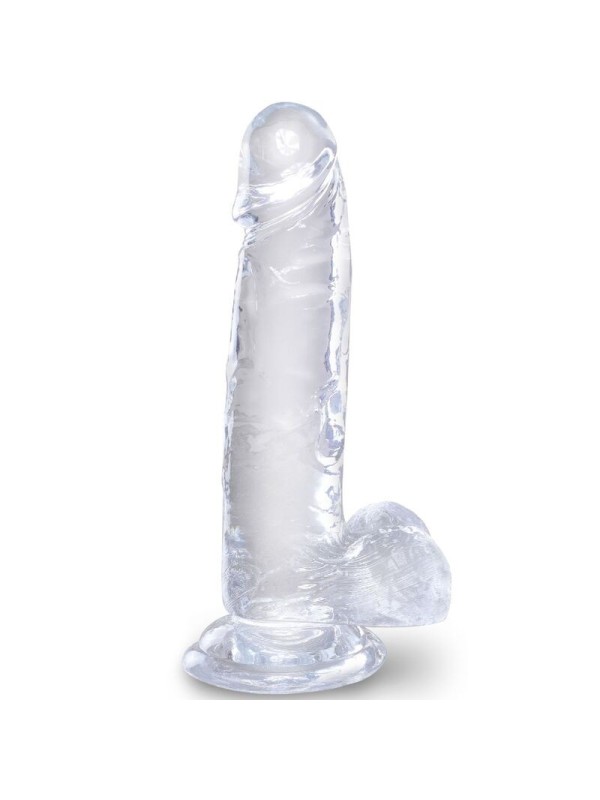 KING COCK - CLEAR PENE REALISTICO CON TESTICULOS 15.2 CM TRANSPARENTE