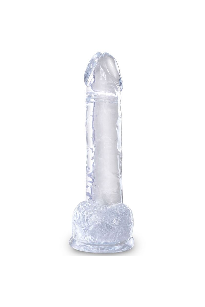 KING COCK - CLEAR PENE REALISTICO CON TESTICULOS 15.2 CM TRANSPARENTE