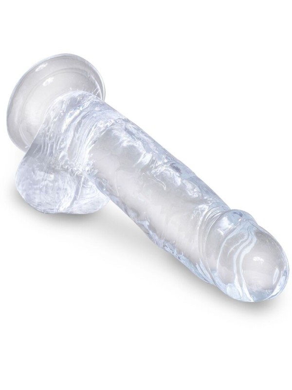 KING COCK - CLEAR PENE REALISTICO CON TESTICULOS 15.2 CM TRANSPARENTE