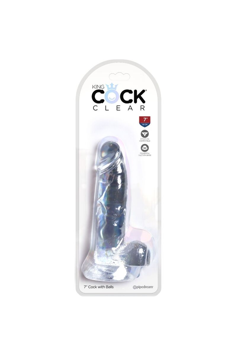 KING COCK - CLEAR PENE REALISTICO CON TESTICULOS 15.2 CM TRANSPARENTE