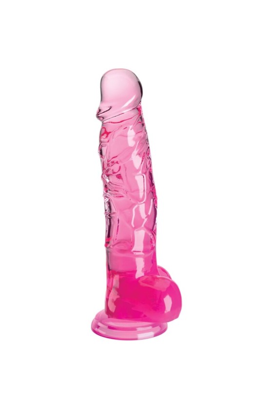 KING COCK - CLEAR PENE REALISTICO CON TESTICULOS 16.5 CM ROSA
