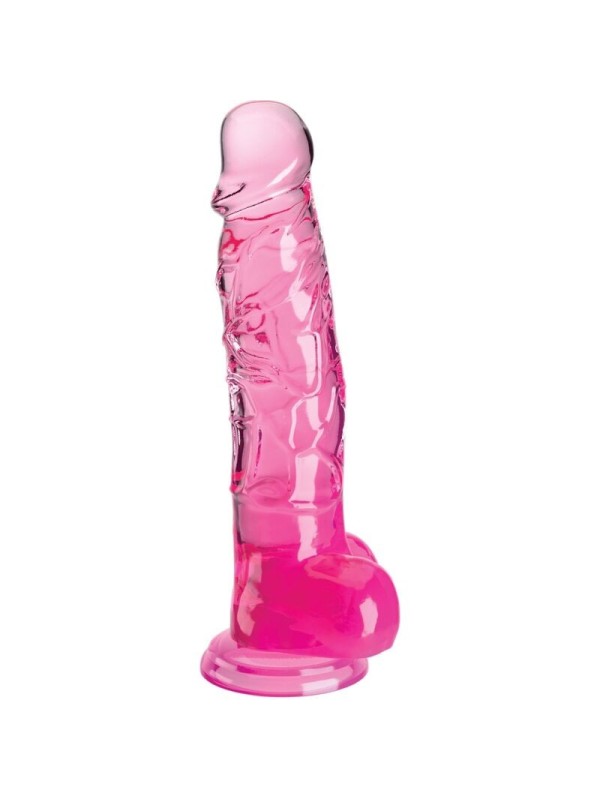 KING COCK - CLEAR PENE REALISTICO CON TESTICULOS 16.5 CM ROSA