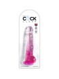 KING COCK - CLEAR PENE REALISTICO CON TESTICULOS 16.5 CM ROSA