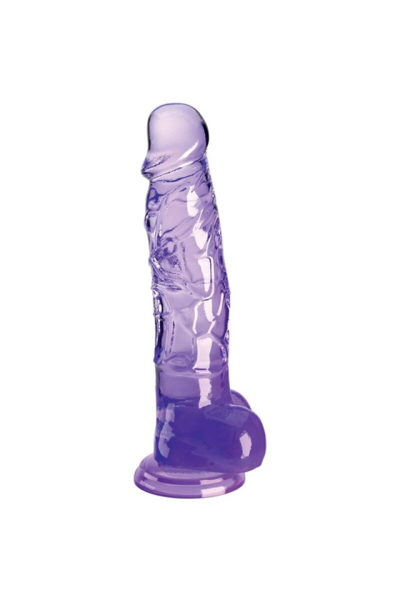 KING COCK - CLEAR PENE REALISTICO CON TESTICULOS 16.5 CM MORADO