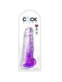 KING COCK - CLEAR PENE REALISTICO CON TESTICULOS 16.5 CM MORADO