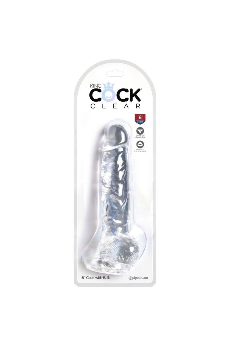 KING COCK - CLEAR PENE REALISTICO CON TESTICULOS 16.5 CM TRANSPARENTE