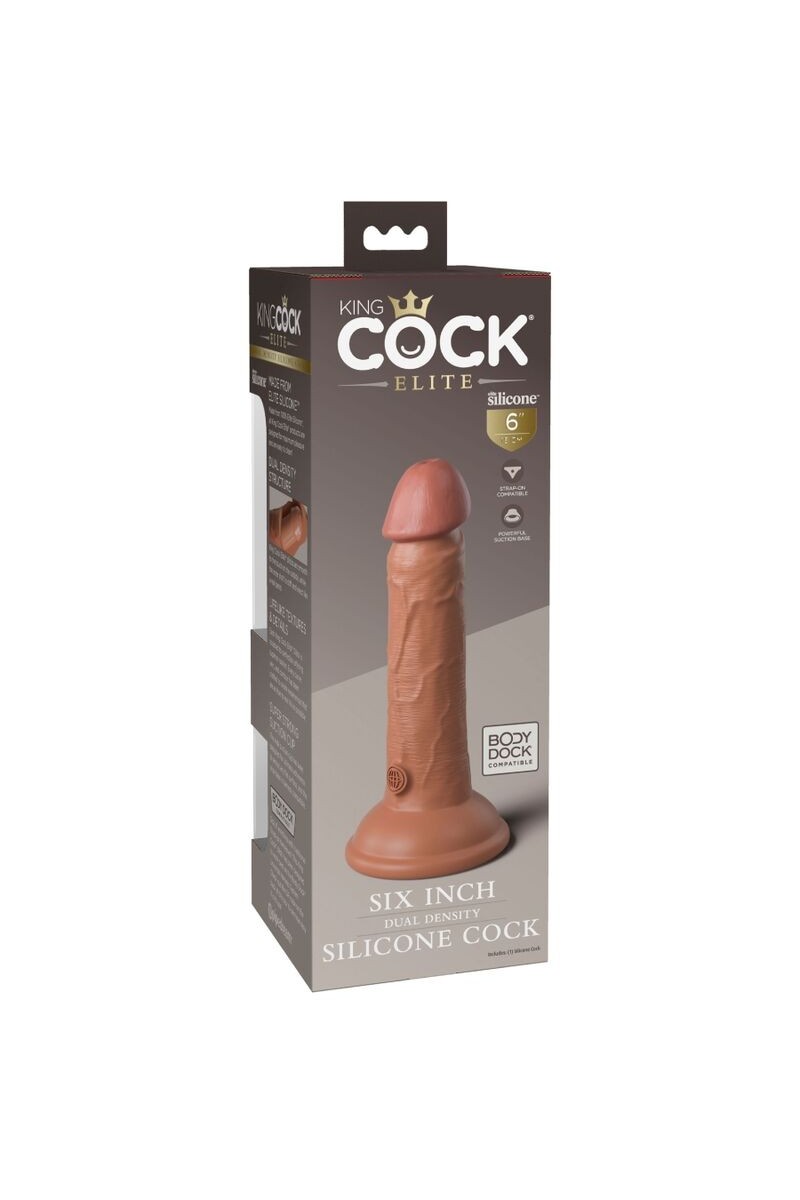 KING COCK - ELITE DILDO REALISTICO SILICONA 15.2 CM CARAMELO