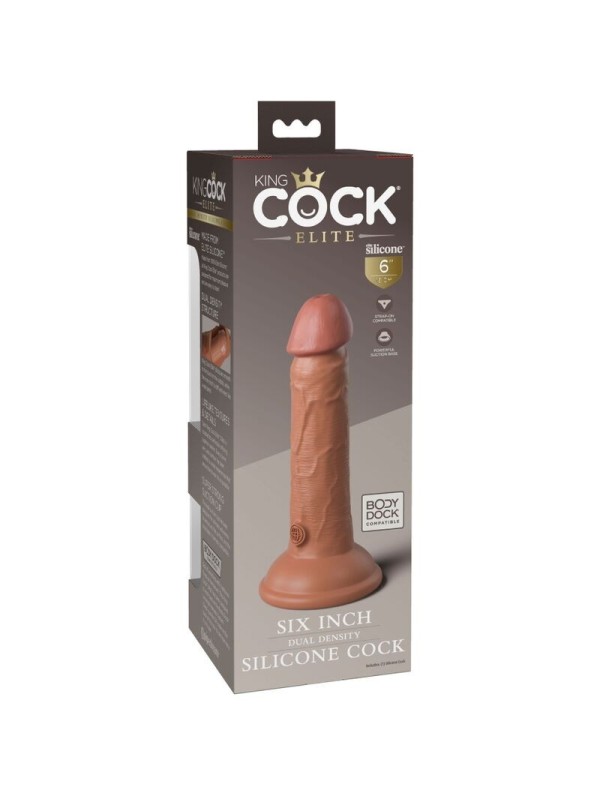 KING COCK - ELITE DILDO REALISTICO SILICONA 15.2 CM CARAMELO