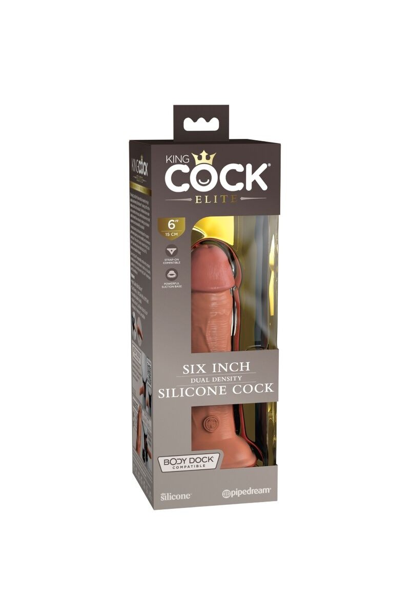 KING COCK - ELITE DILDO REALISTICO SILICONA 15.2 CM CARAMELO