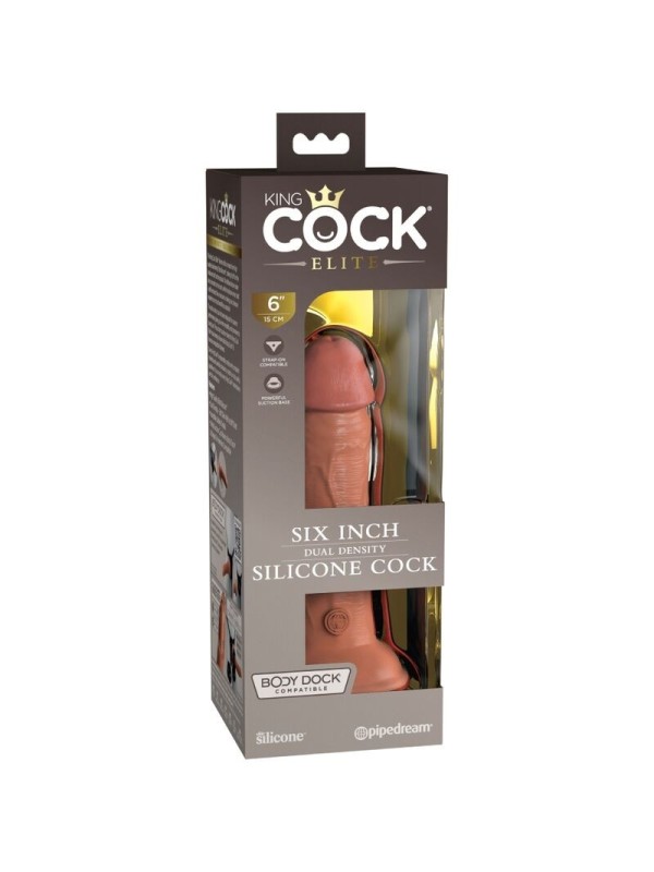 KING COCK - ELITE DILDO REALISTICO SILICONA 15.2 CM CARAMELO